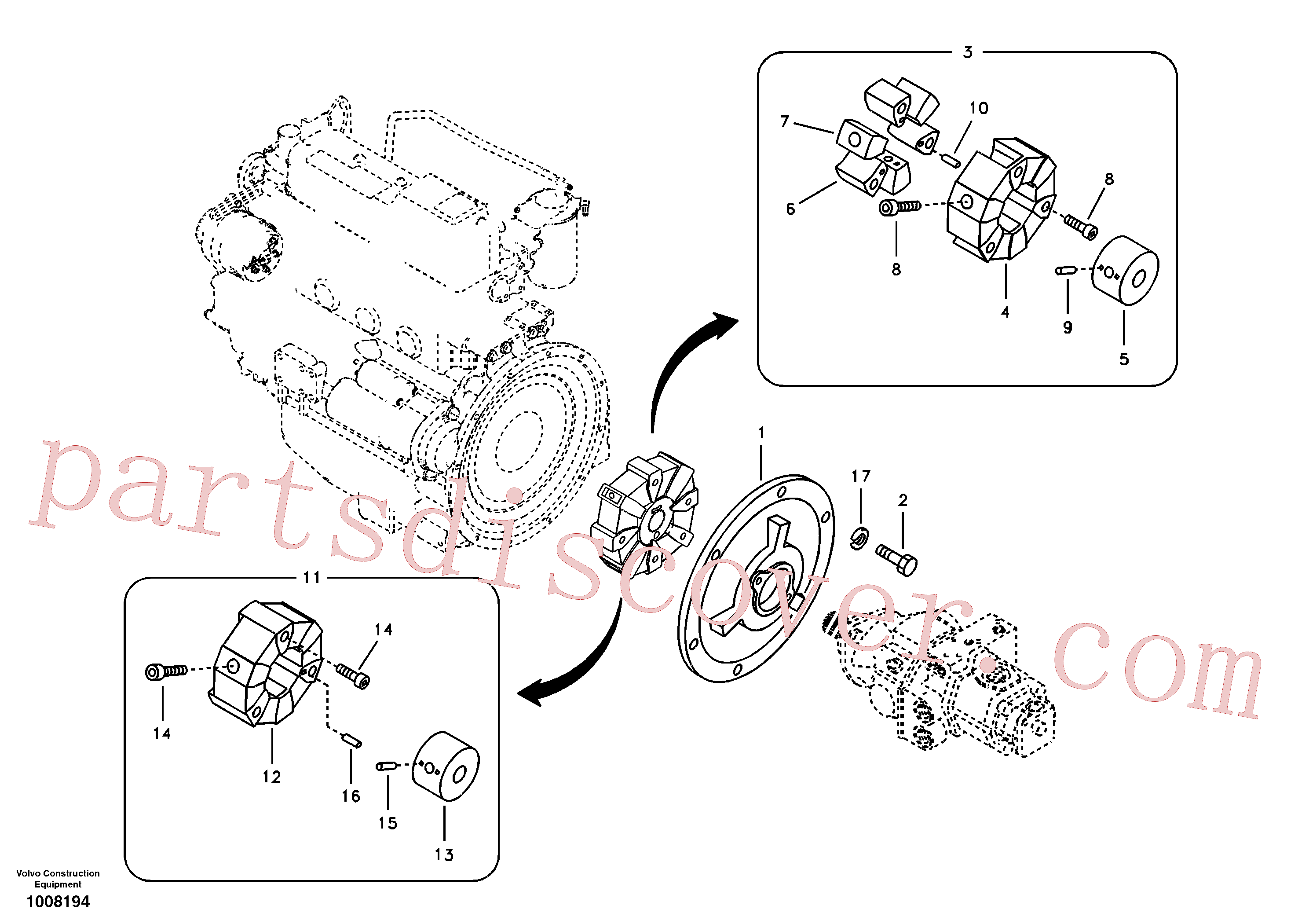 VOE14520061 for Volvo Pump gearbox with assembling parts(1008194 assembly)