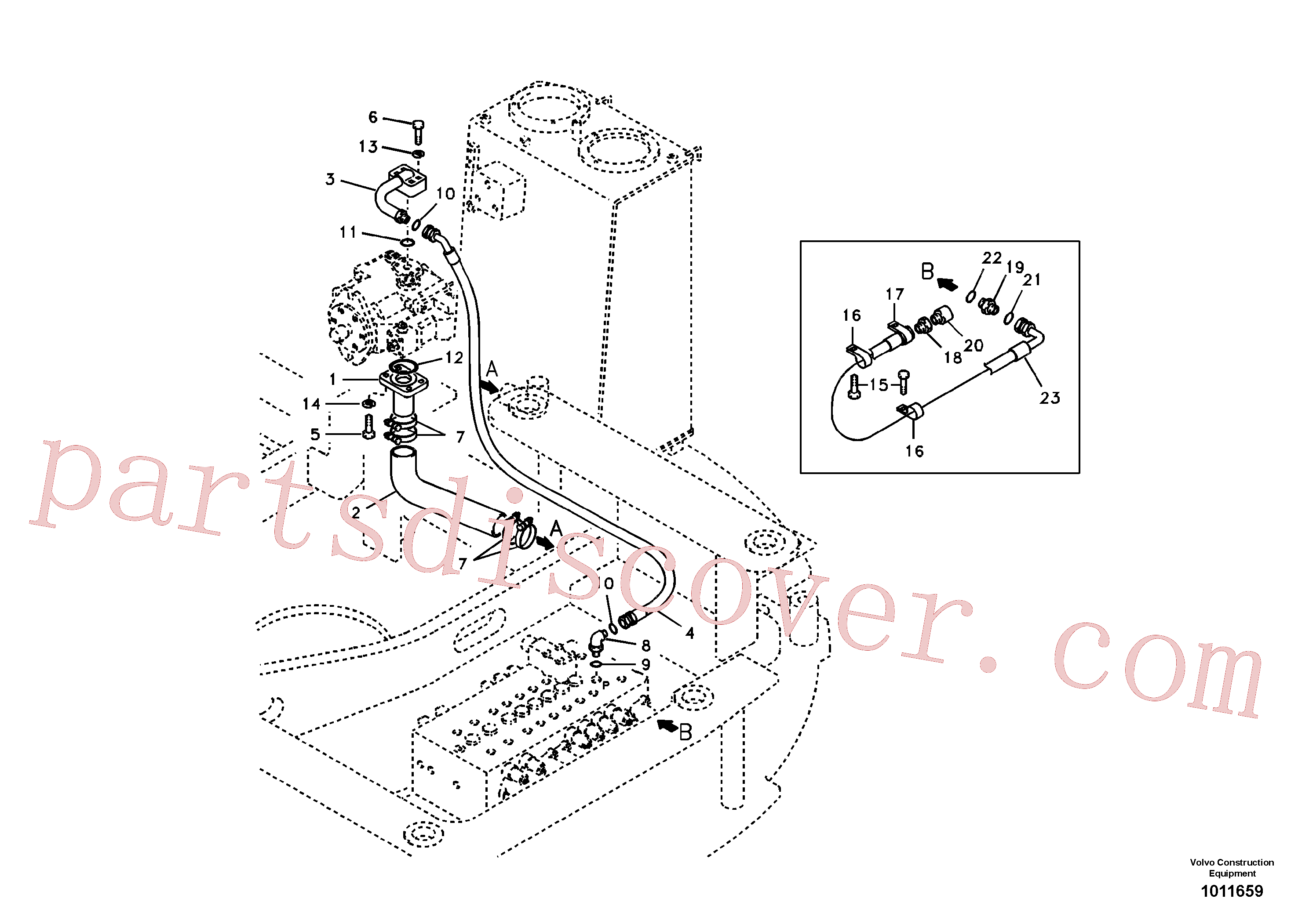 VOE14880371 for Volvo Hydraulic system, suction line(1011659 assembly)