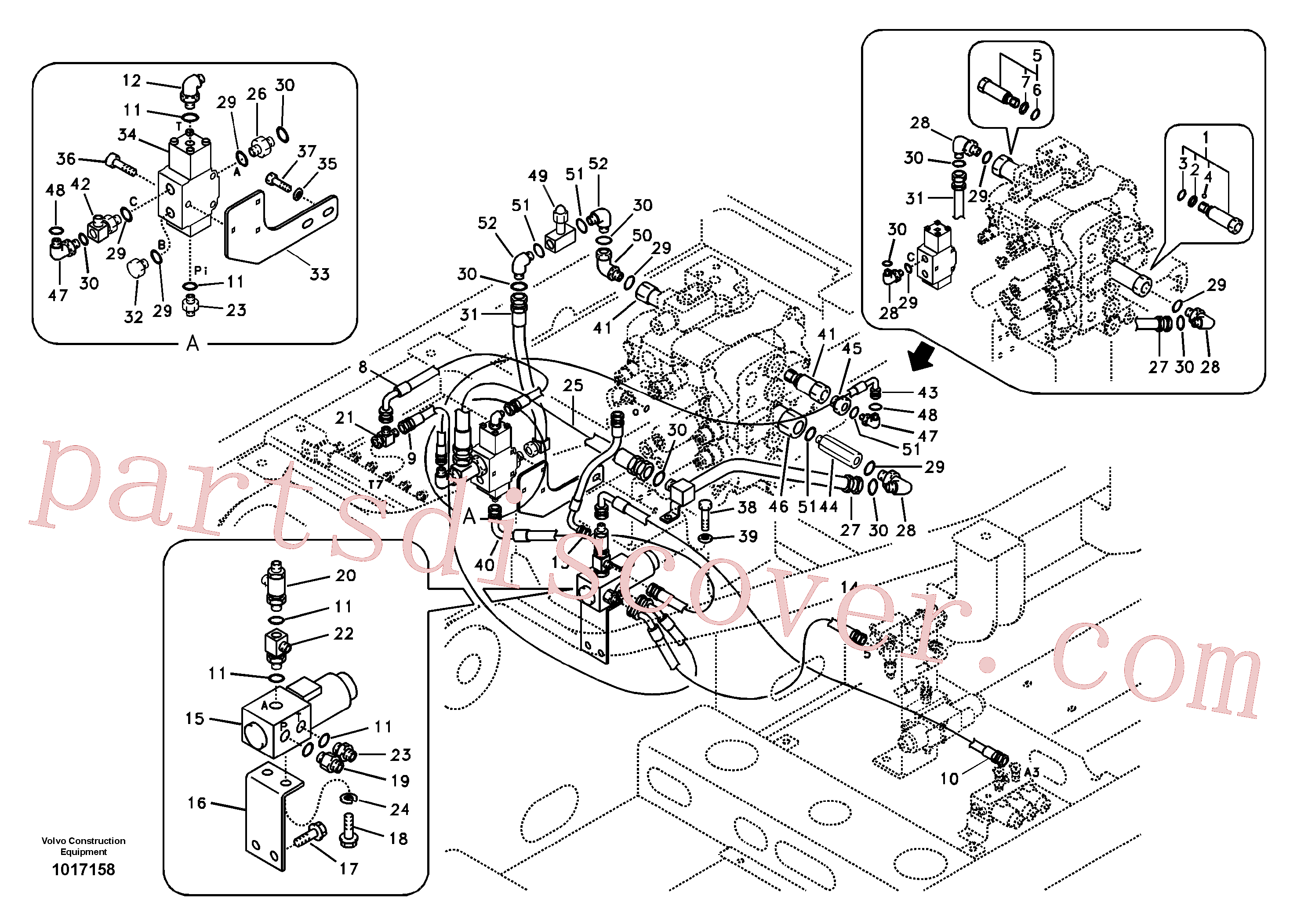 VOE14518859 for Volvo Working hydraulic, hammer and shear for 2nd pump flow(1017158 assembly)