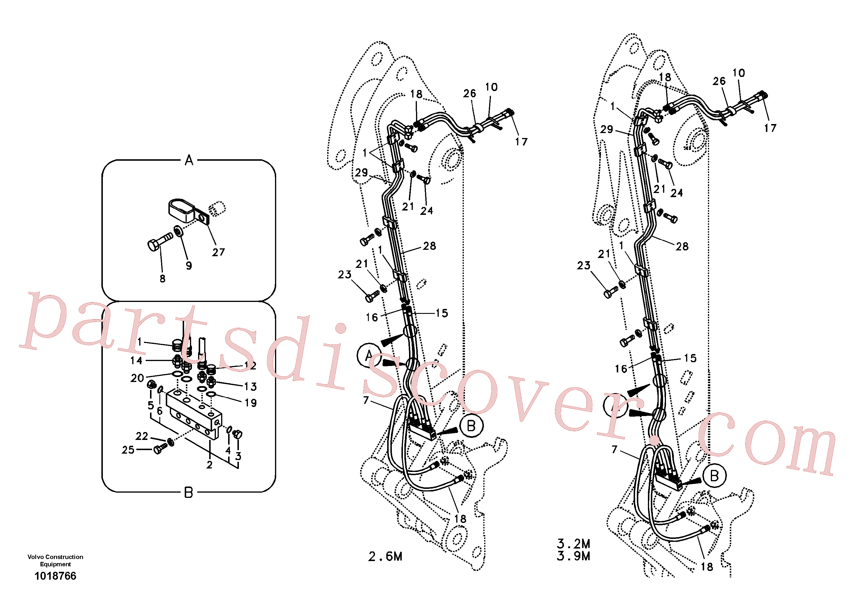 VOE14514487 for Volvo Working hydraulic, quick fit on dipper arm(1018766 assembly)