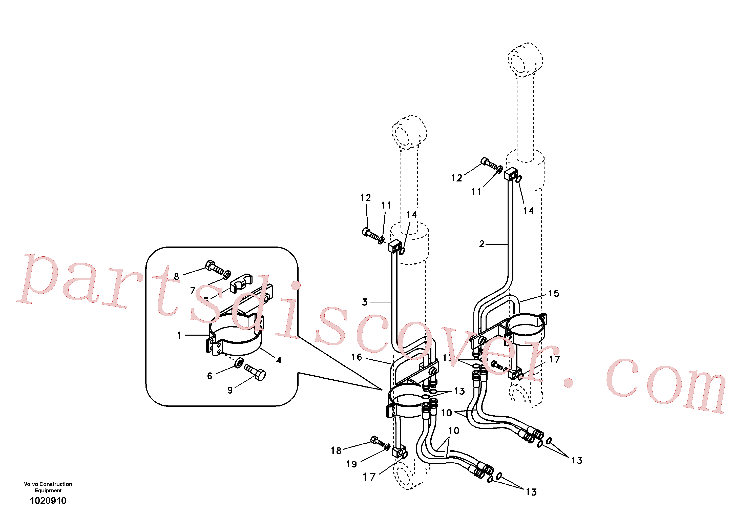 SA9401-16619 for Volvo Working hydraulic, boom cylinder(1020910 assembly)