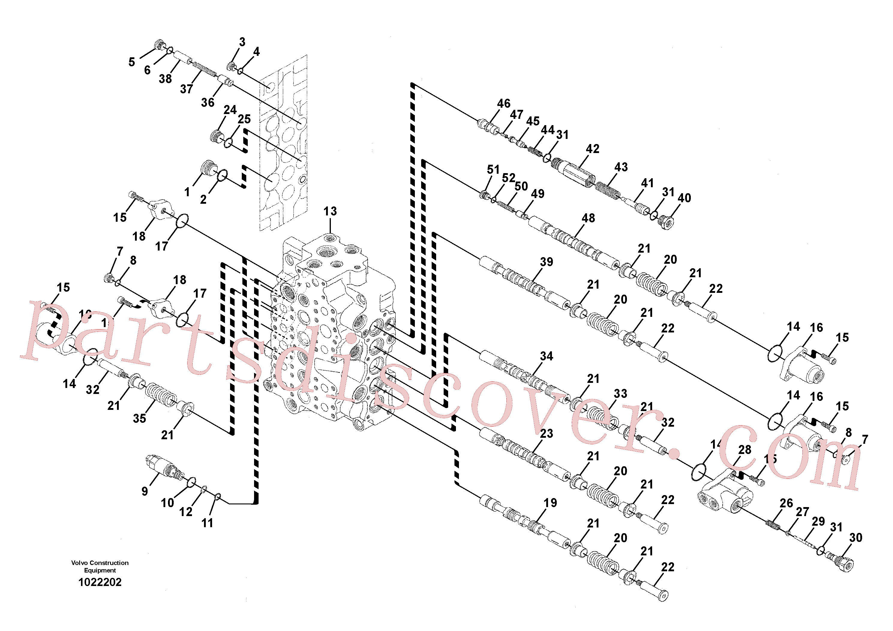 VOE14552404 for Volvo Main control valve(1022202 assembly)