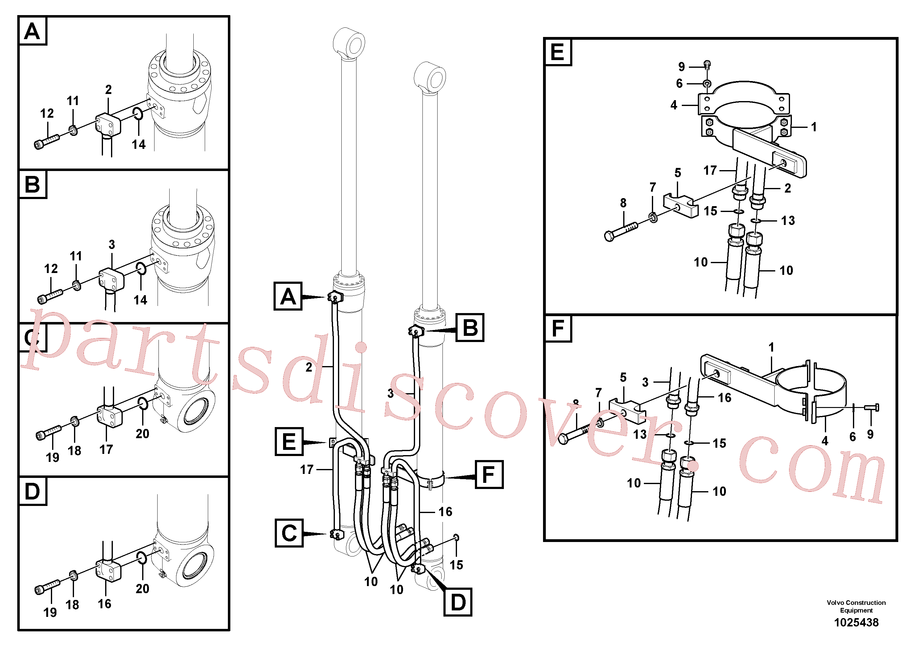 SA9401-16619 for Volvo Working hydraulic, boom cylinder(1025438 assembly)