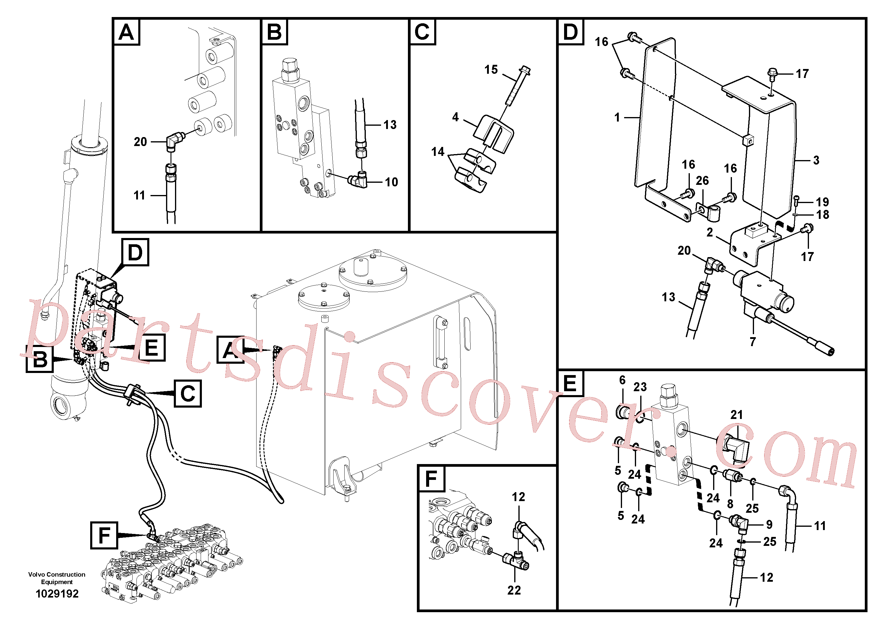 VOE14555926 for Volvo Working hydraulic, boom rupture(1029192 assembly)