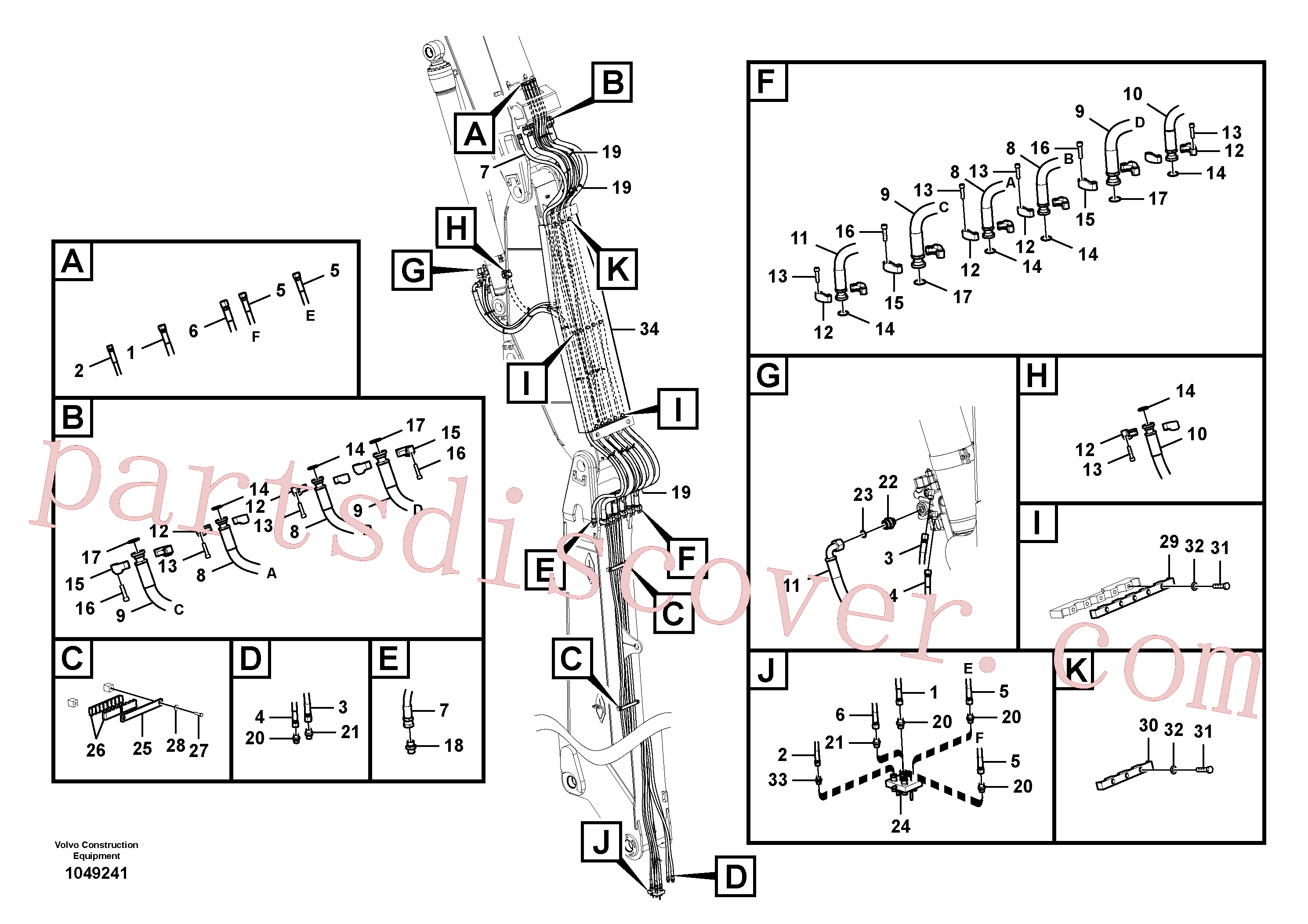 VOE15126749 for Volvo Working hydraulics, intermediate arm(1049241 assembly)