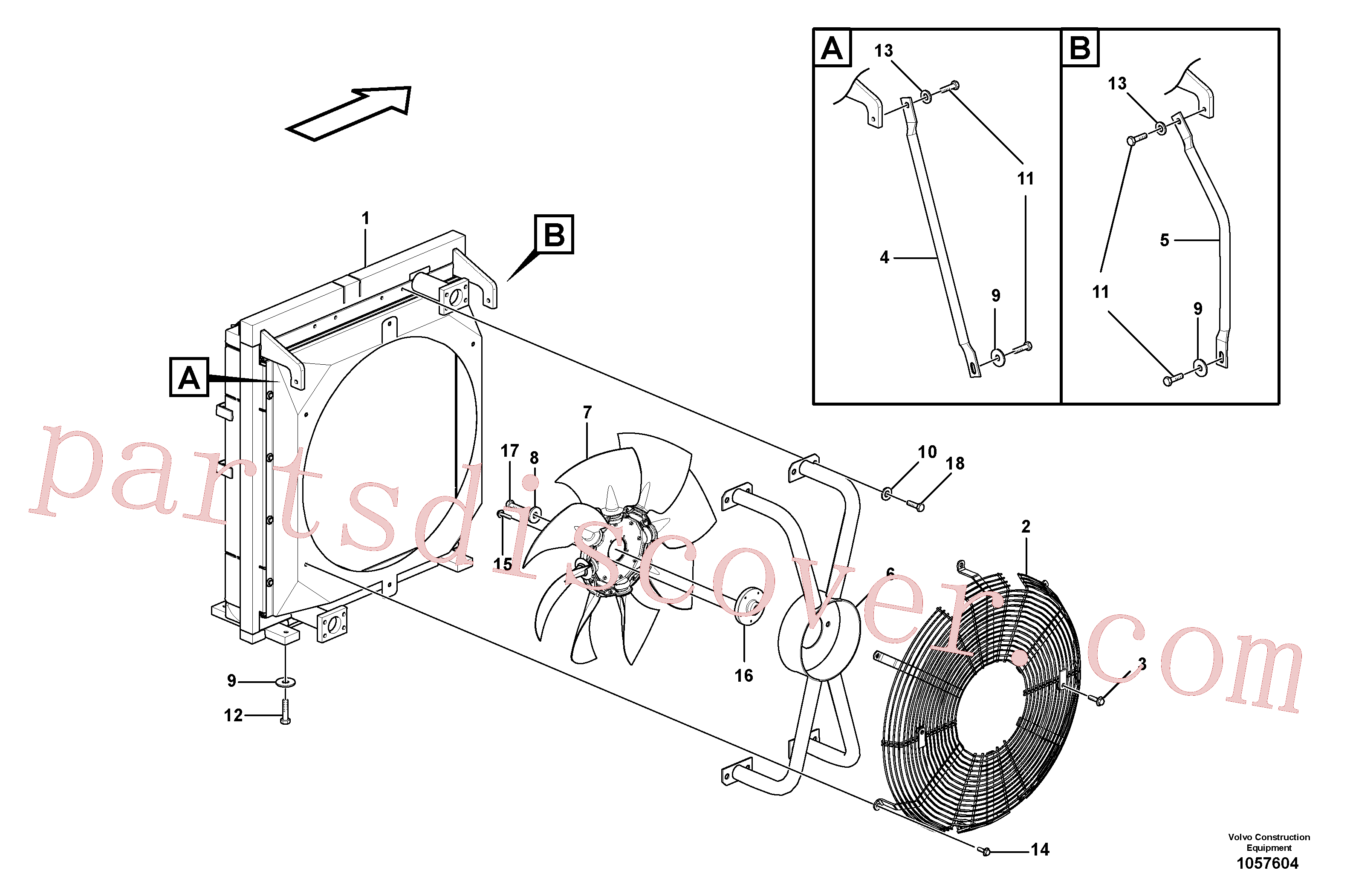 VOE14620873 for Volvo Hydraulic system, oil cooler mount(1057604 assembly)