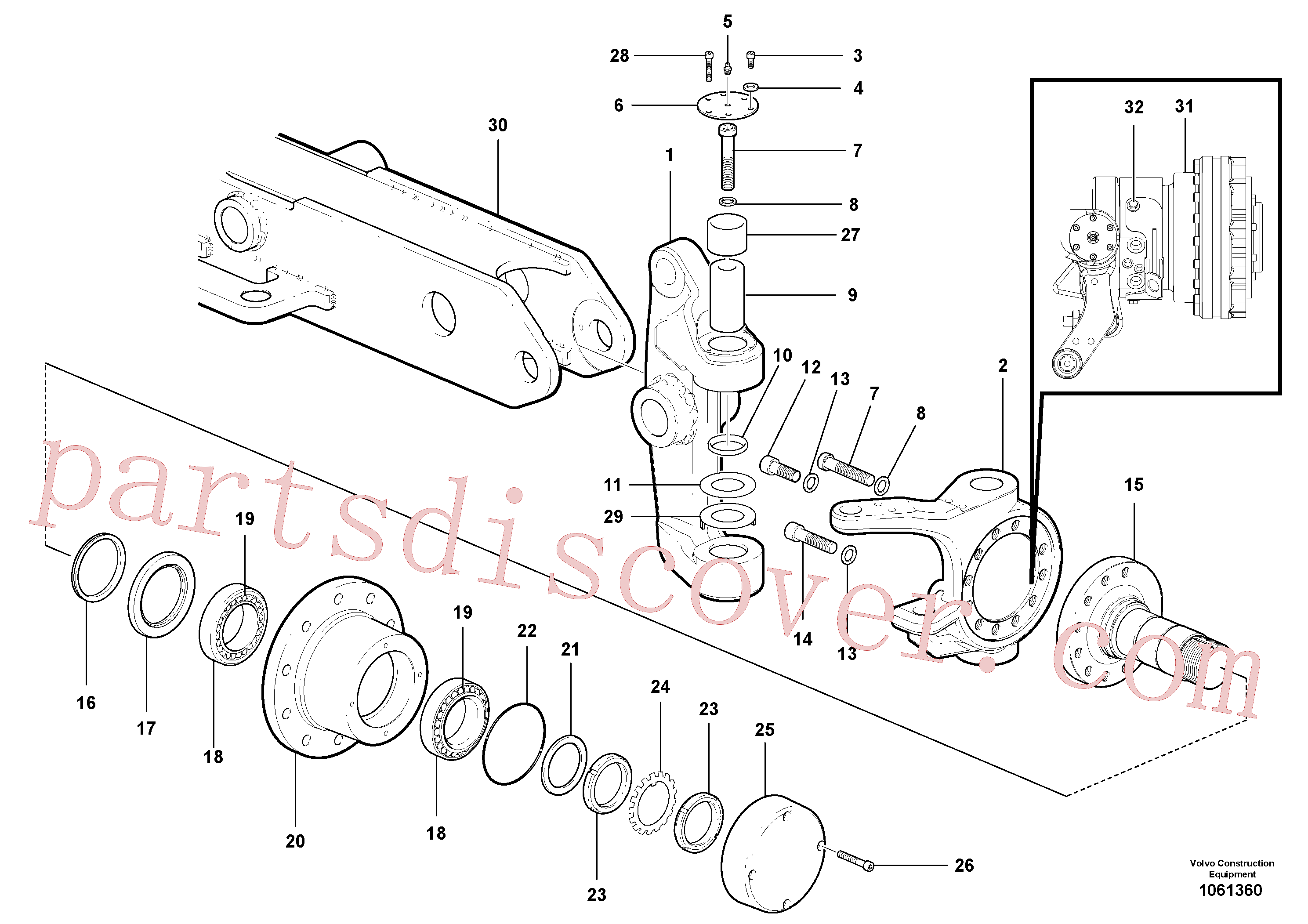 VOE967638 for Volvo Hub and knuckle(1061360 assembly)