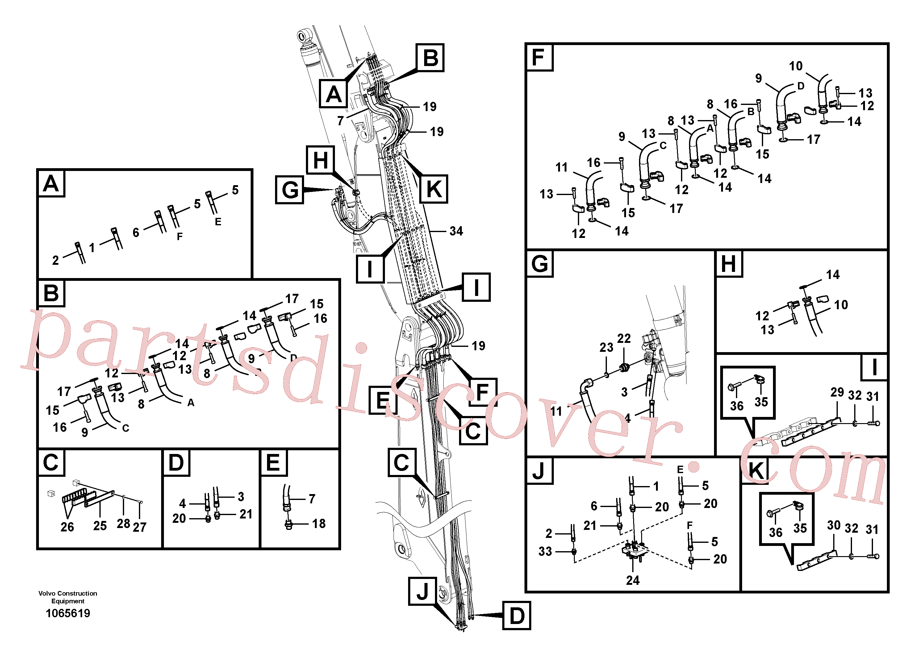 VOE15126749 for Volvo Working hydraulics, intermediate arm(1065619 assembly)