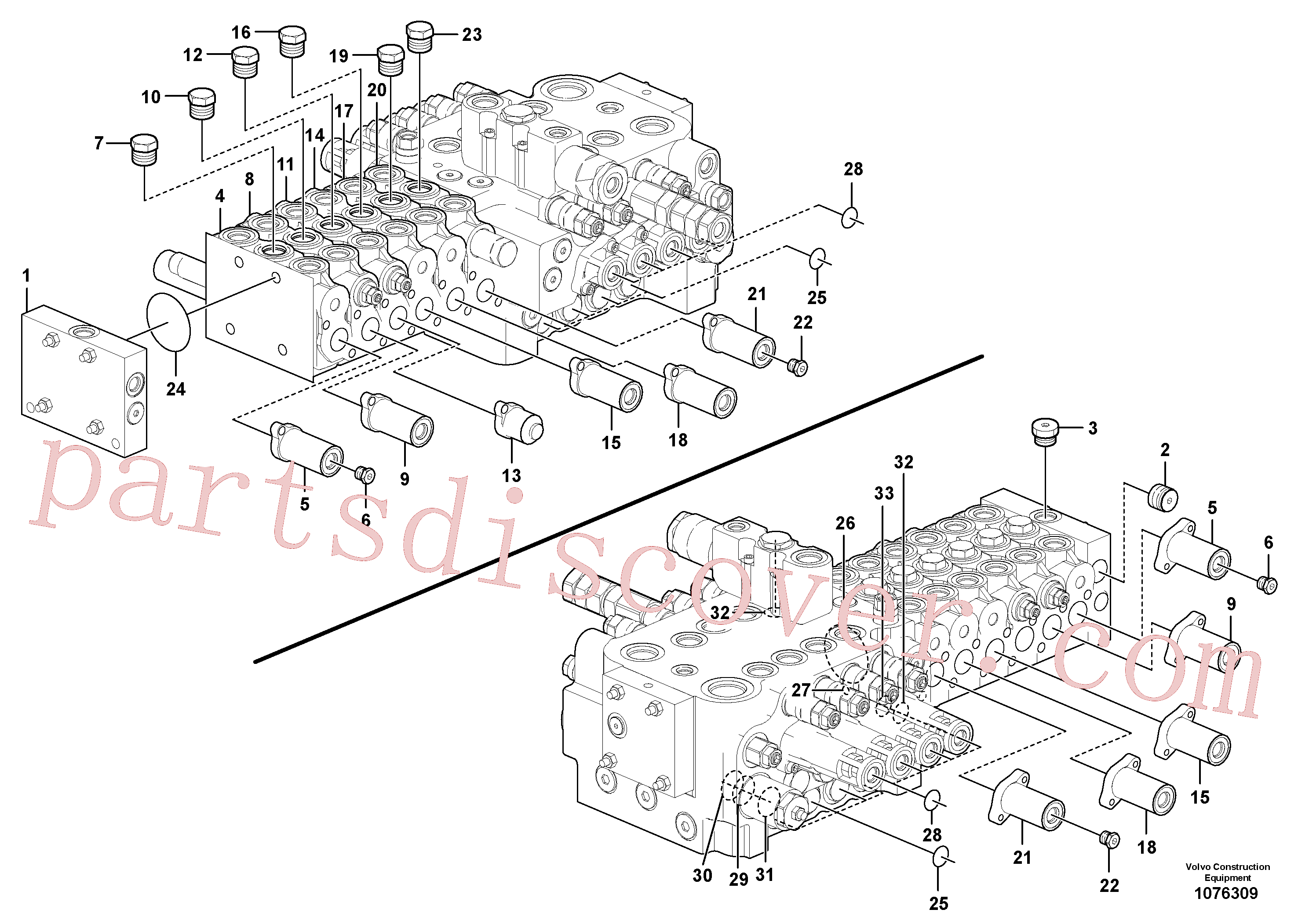 VOE14667617 for Volvo Main control valve(1076309 assembly)