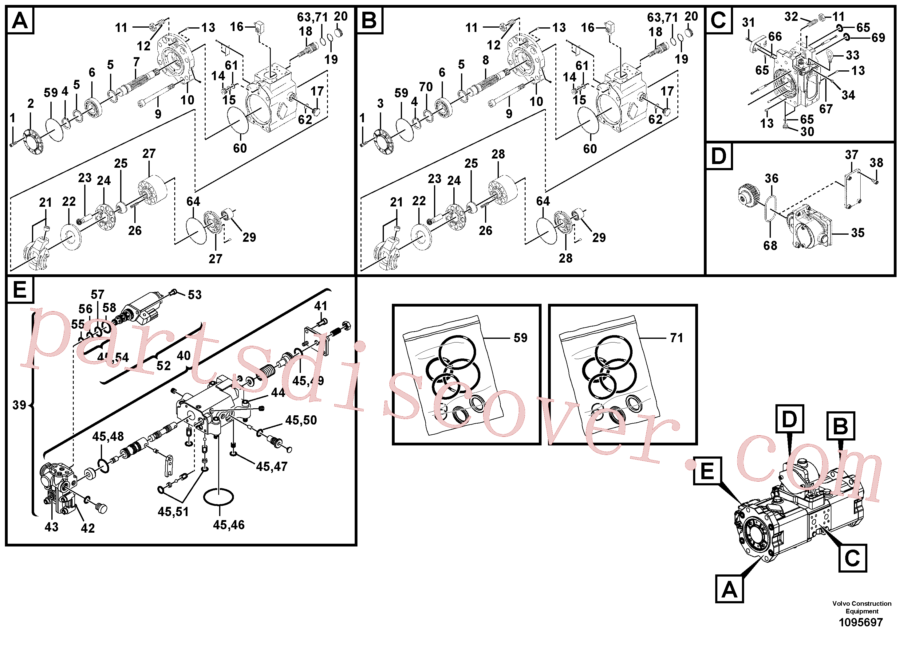 VOE14692368 for Volvo Hydraulic pump(1095697 assembly)