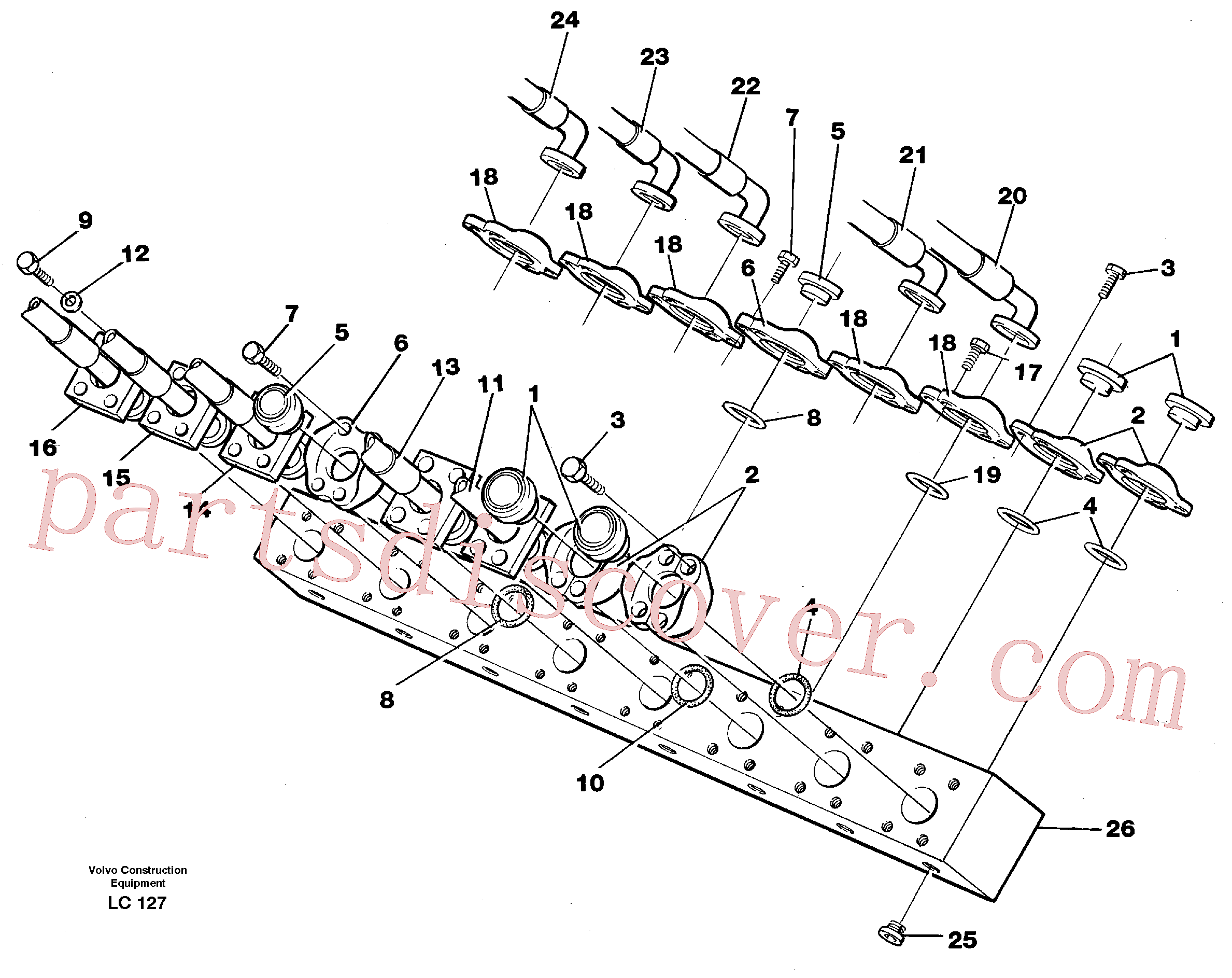 VOE14266212 for Volvo Conneection block with hoses(LC127 assembly)