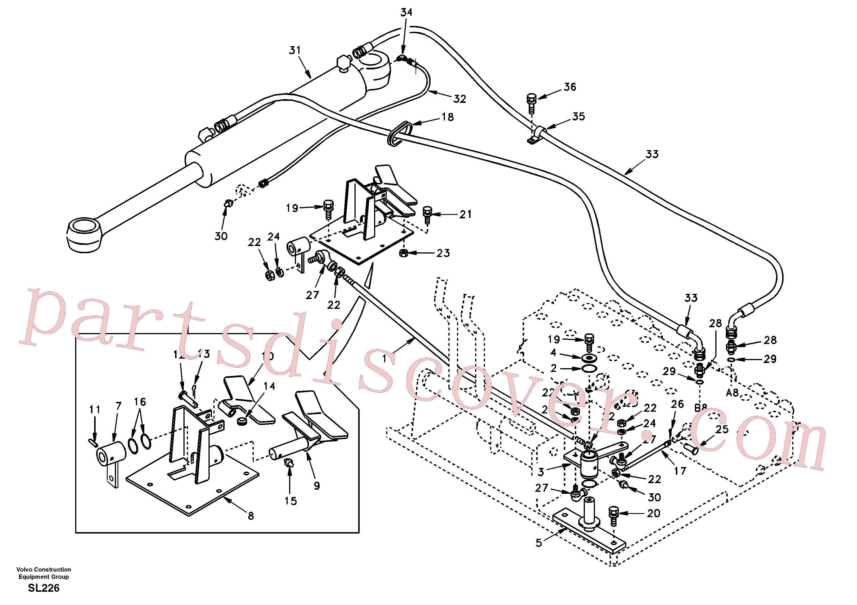 SA1038-00380 for Volvo Boom swing system(SL226 assembly)